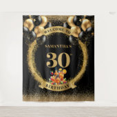 30歳魅力的の誕生日ウイスキーパーティーバナー タペストリー (正面)