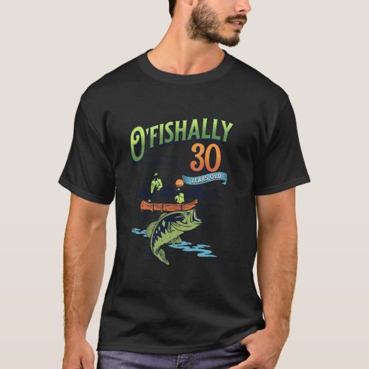30歳魚釣りテーマ30歳 Tシャツ (正面)