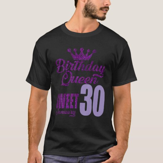 30歳1月誕生日クイーン30甘いW Tシャツ (正面)