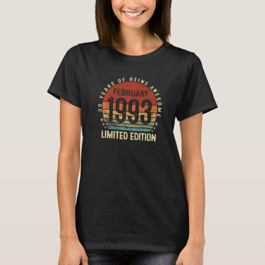 30歳1993年2月30日 Tシャツ (正面)