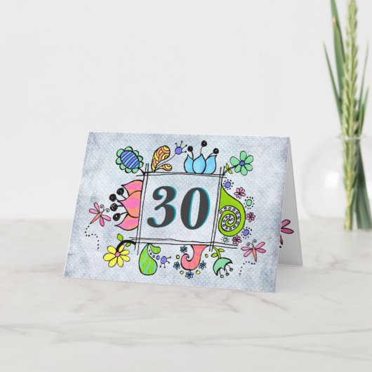 30歳30周年カスタム記念プリント カード (正面)