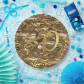 30歳30周年結婚金ゴールド ペーパープレート (パーティー)