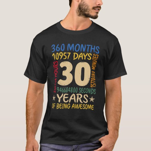 30歳30歳の誕生日の女性の男性パパマママグランド Tシャツ (正面)