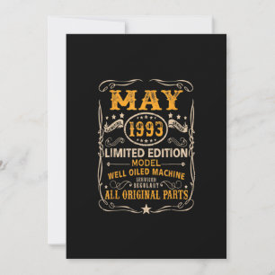 30歳30歳の誕生日の飾り1993年5月 招待状