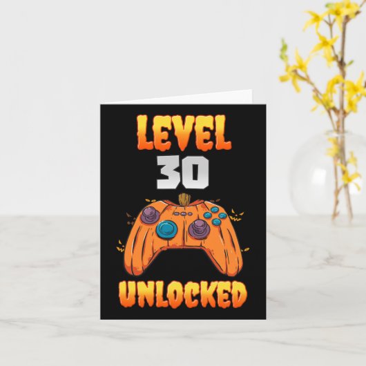 30歳30歳の誕生日レベル30ロック解除されたビデオ カード (黄色い花)