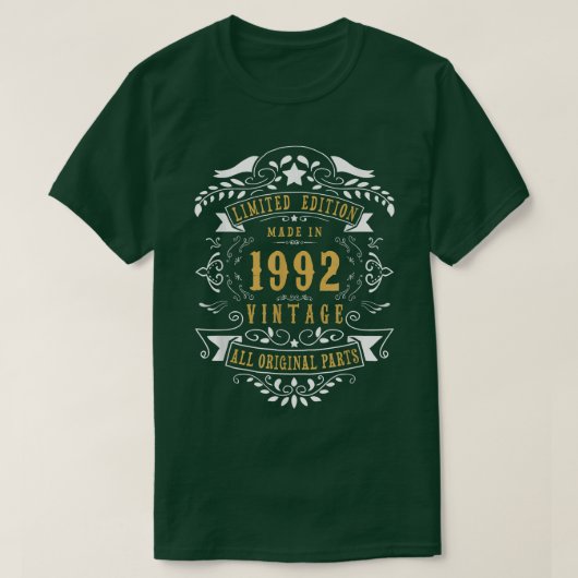 30歳30歳の誕生日,1992年に生まれ男性Wで誕生 Tシャツ (デザイン正面)