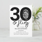 30歳 & フリーティー フォト 30歳誕生日招待状 招待状 (スタンド正面)