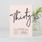 30歳 | モダンピンク 30歳の誕生日パーティー 招待状 (スタンド正面)