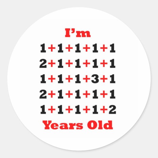 30歳！赤いブロック ラウンドシール (正面)