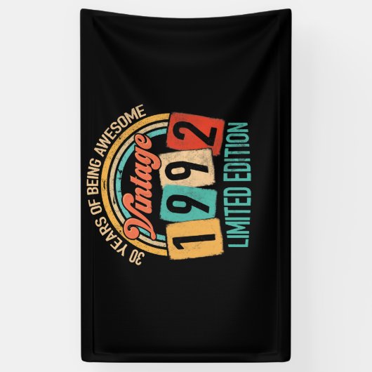 30歳、1992年の30素晴らし歳の誕生日 横断幕 (縦)