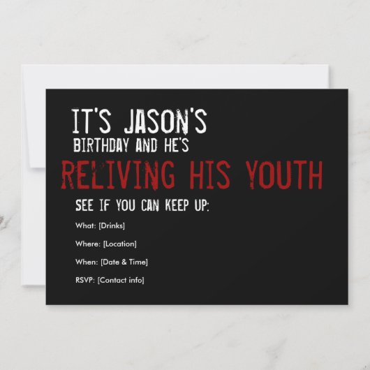 30歳- 21歳-誕生日招待状 招待状 (裏面)