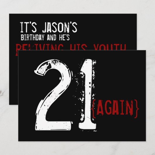 30歳- 21歳-誕生日招待状 招待状 (正面/裏面)