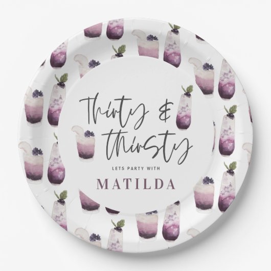 30歳、30歳の誕生日パーティー ペーパープレート (正面)