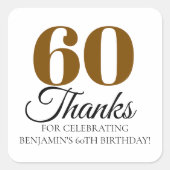 30歳 40歳 50歳 60歳 70歳 80歳の誕生日パーティー景品 スクエアシール (正面)