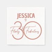 30気のあるそぶりをした歳と赤モダン30歳の誕生日 スタンダードカクテルナプキン (正面)