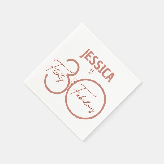 30気のあるそぶりをした歳と赤モダン30歳の誕生日 スタンダードカクテルナプキン (角)