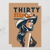 30気のあるそぶりをした歳の西レトロ 招待状 (正面/裏面)