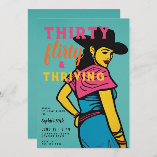 30気のあるそぶりをした歳の西漫画 招待状 (正面/裏面)