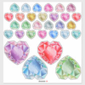 30水彩ハート宝石カラフルスクラップブック作り シール (シート)