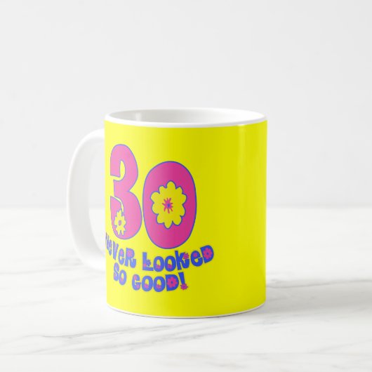 30決してとてもよく見られる! コーヒーマグカップ (正面左)