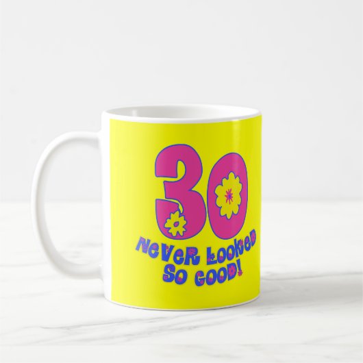 30決してとてもよく見られる! コーヒーマグカップ (左)