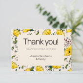 30番目のケシフローラ黄色の花ケシモダン サンキューカード (スタンド正面)