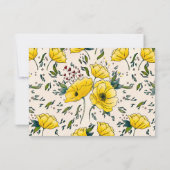 30番目のケシフローラ黄色の花ケシモダン サンキューカード (裏面)