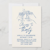 30番目のドドル応援から30番目の沿岸写真誕生日 招待状 (正面)