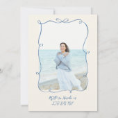 30番目のドドル応援から30番目の沿岸写真誕生日 招待状 (裏面)