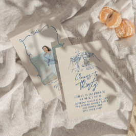 30番目のドドル応援から30番目の沿岸写真誕生日 招待状