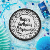 30番目のパーティー乱数パターン黒/白 ペーパープレート (パーティー)