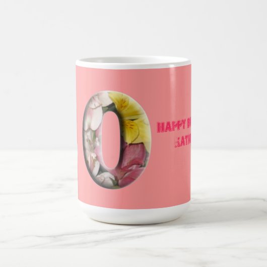 30番目のフローラマイルストーンのパーソナライズされたマグカップ コーヒーマグカップ (中央)