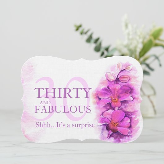 30番目のランの水彩紫30と素晴らしい 招待状 (スタンド正面)