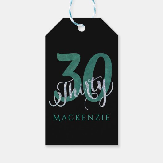 30番目の緑 |誕生日カスタム感謝パーティーのお願い ギフトタグ (正面)