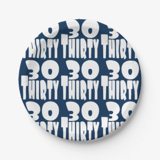 30番目の誕生日のビッグレタリング ペーパープレート