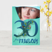 30番目の誕生日テンプレートカード カード (黄色い花)