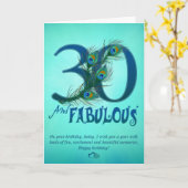 30番目の誕生日テンプレートカード カード (黄色い花)