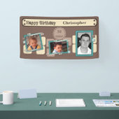 30番目男性への写真を追加する名前ブラウンパーティー 横断幕 (トレードショー)