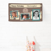 30番目男性への写真を追加する名前ブラウンパーティー 横断幕 (インサイチュ)