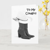 「30番目」の誕生日が私の女性のカーボーイに！ カード (黄色い花)