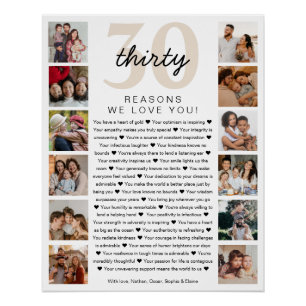 30私たちがあなたを愛する理由誕生日記念ギフト ポスター