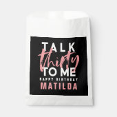 30私ピンクモダンのタイポグラフィのガーリー誕生日 フェイバーバッグ (正面)