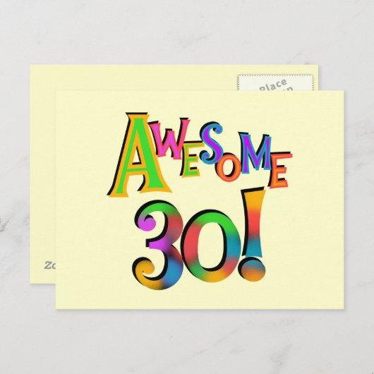 30素晴らし誕生日Tシャツとギフト ポストカード (正面/裏面)