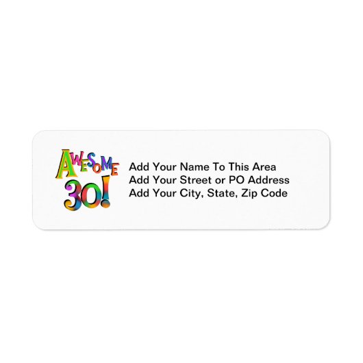 30素晴らし誕生日Tシャツとギフト ラベル (正面)