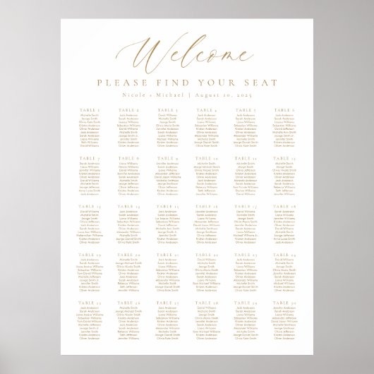 30表ウェルカムサインの座席表 ポスター (正面)