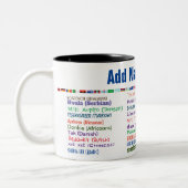 \30言語のコーヒーマグに感謝 ツートーンマグカップ (左)