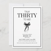 30話して私30黒白誕生日 招待状 (正面)