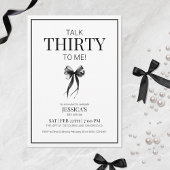 30話して私30黒白誕生日 招待状