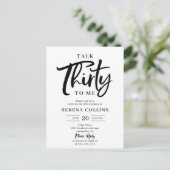 30誕生日トーク30ブラシ書道 ポストカード (スタンド正面)