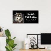 30誕生日バナーパックウルフおもしろいのリーダー ポスター (ホームオフィス)